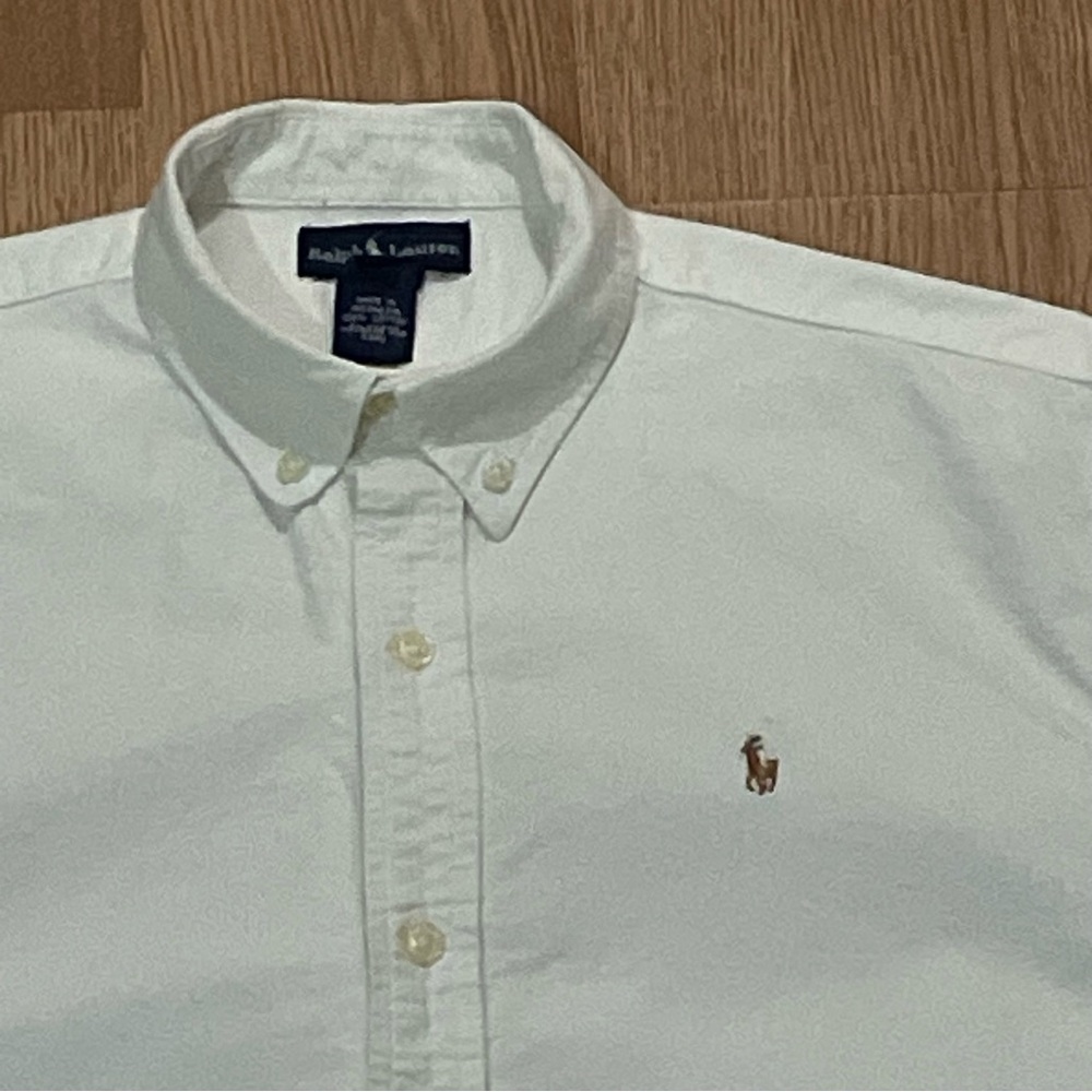 Polo Ralph Lauren Youth 20 Long Sleeve Button Down Shirt White Preppy Office - Picture 3 of 10